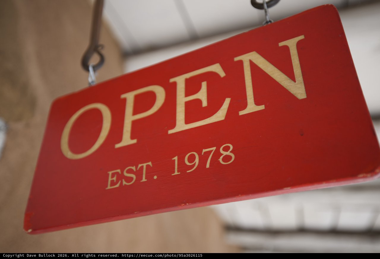 Vintage Red Open Sign Established 1978