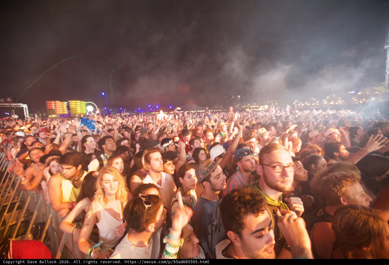 Coachella 2016: Nighttime Concert Crowd