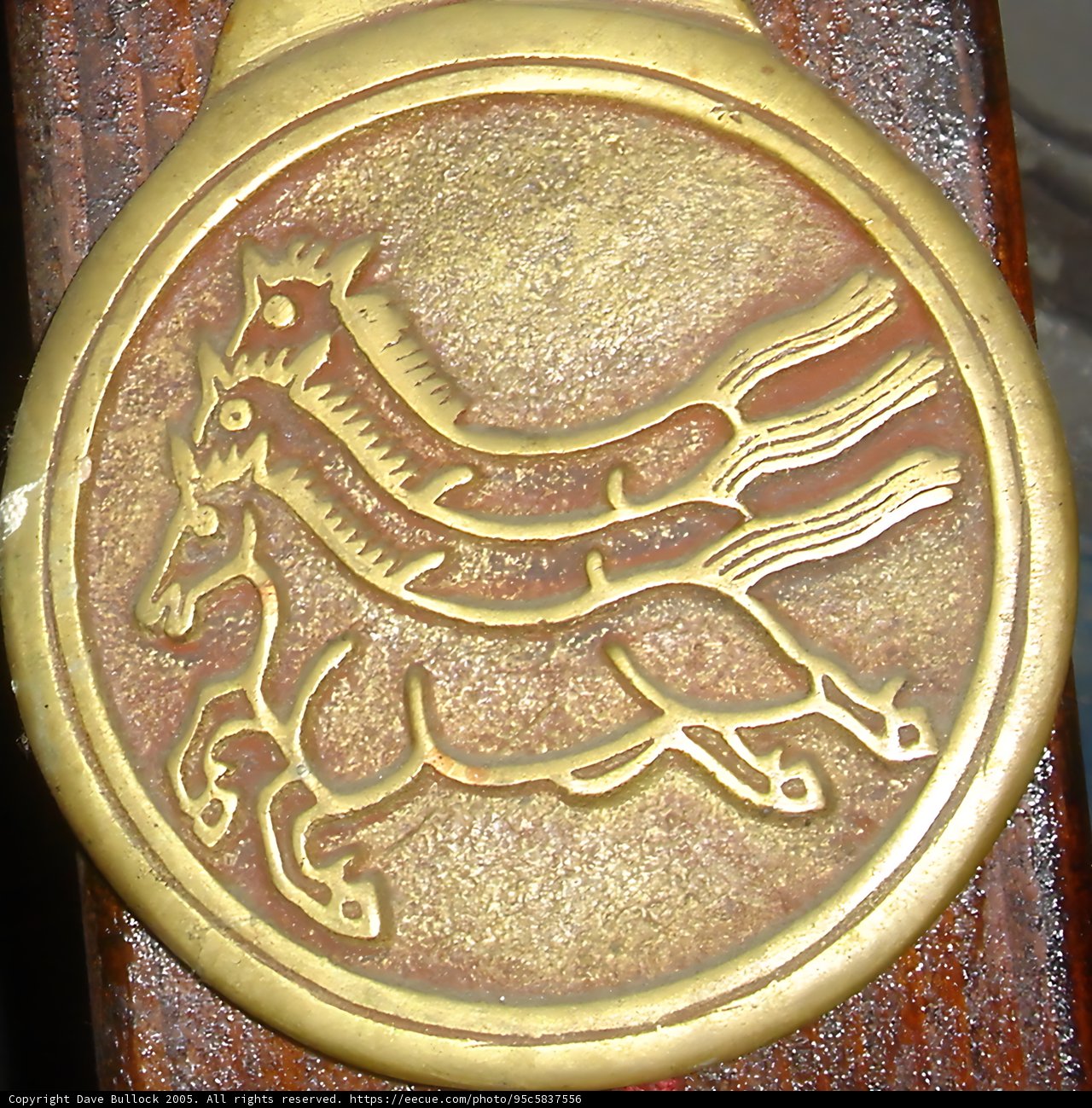 Gold Medallion with Horse and Rider Emblem