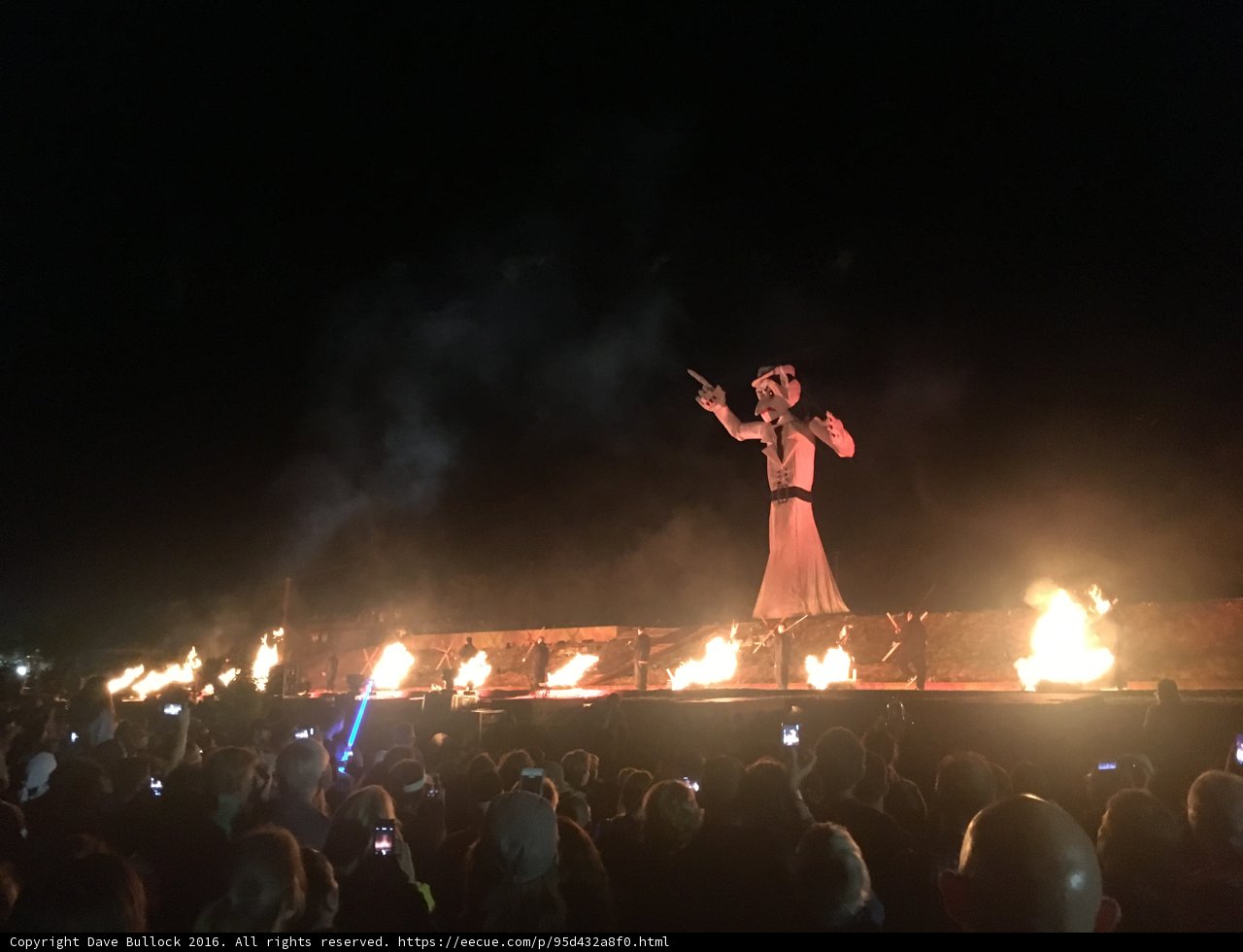 Flaming Performer on Stage
