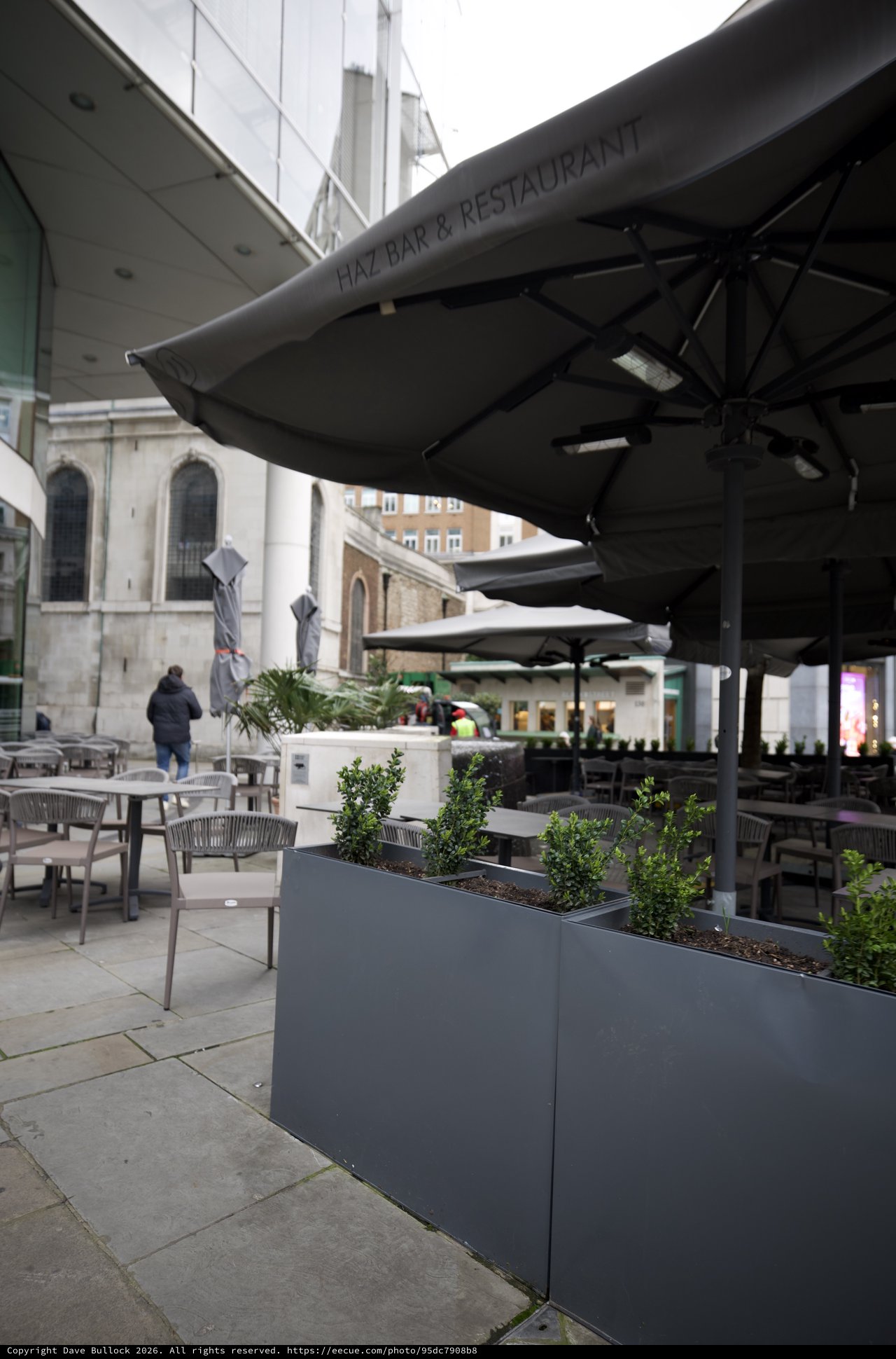 Empty Outdoor Terrace at Haz Bar & Restaurant