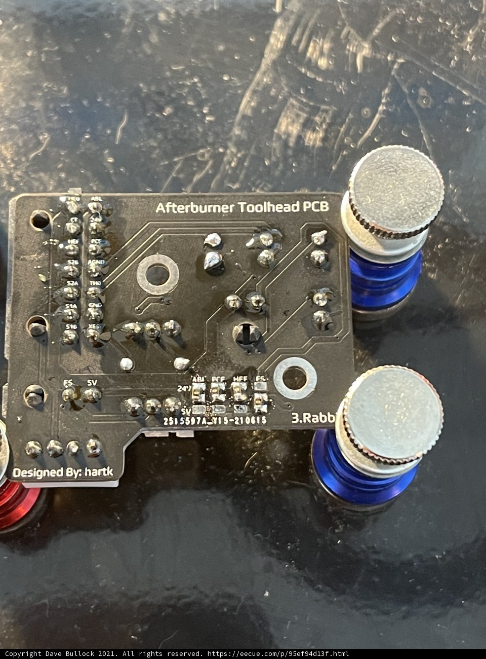 Two Buttons and a Battery Printed Circuit Board