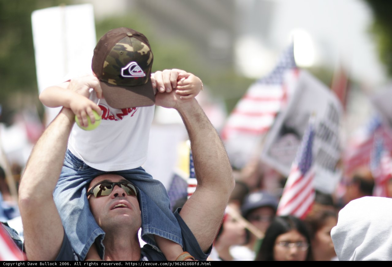 Patriotic Father and Child