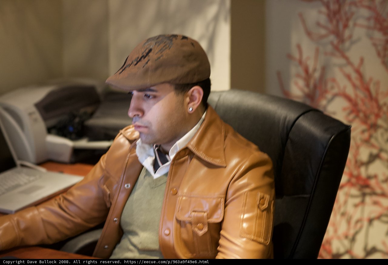 Stylish Man in a Brown Leather Jacket