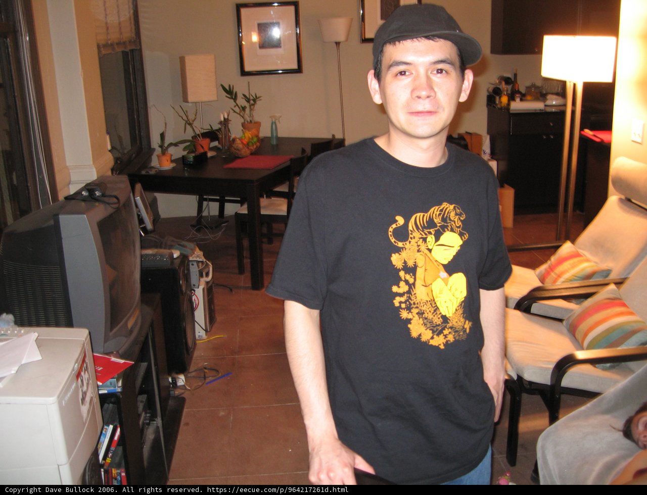 Black T-Shirt and a Cozy Living Room