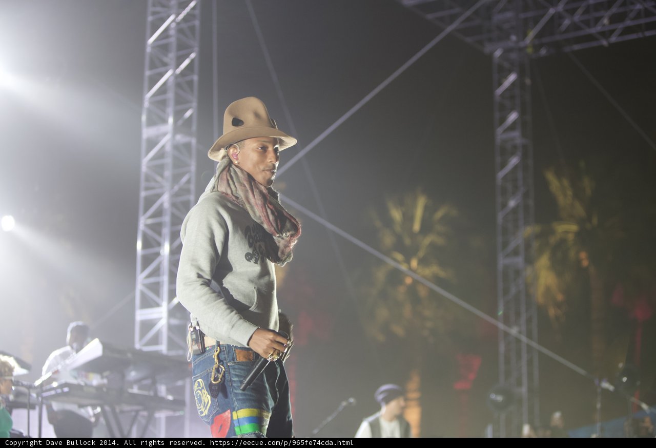 Pharrell Williams Takes the Stage at Coachella 2014
