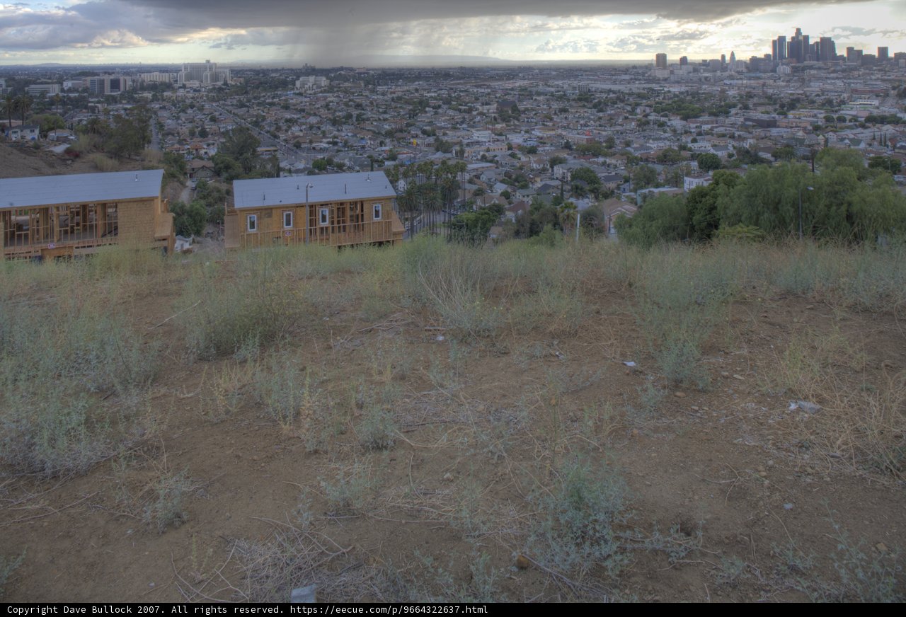 Hillside View of Rural Cityscape