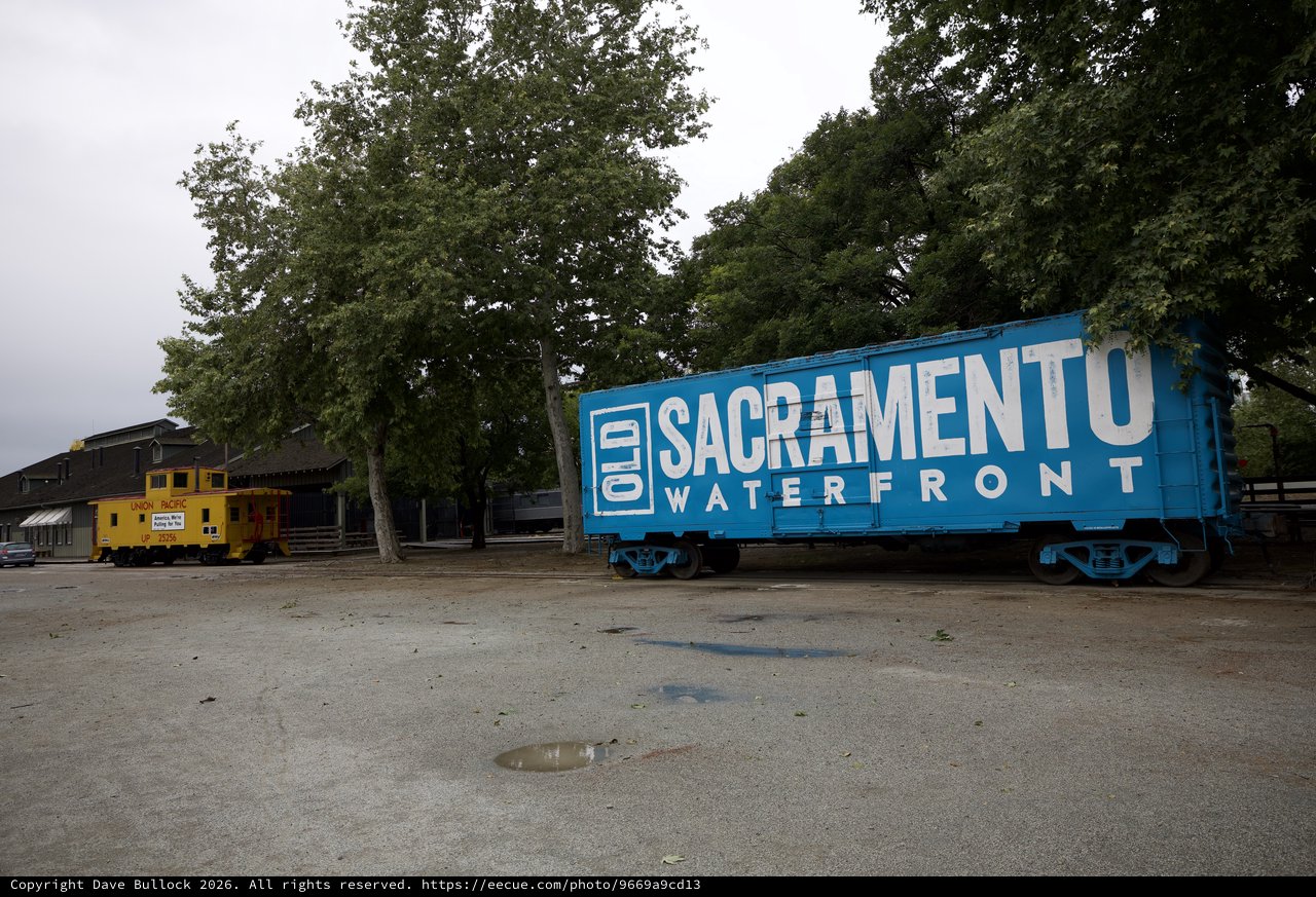 Historic Railroad Cars at Sacramento Waterfront