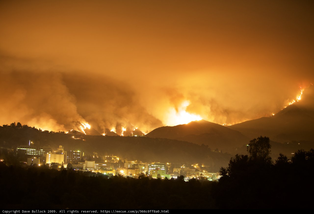 Devastating Flames Above a Cityscape