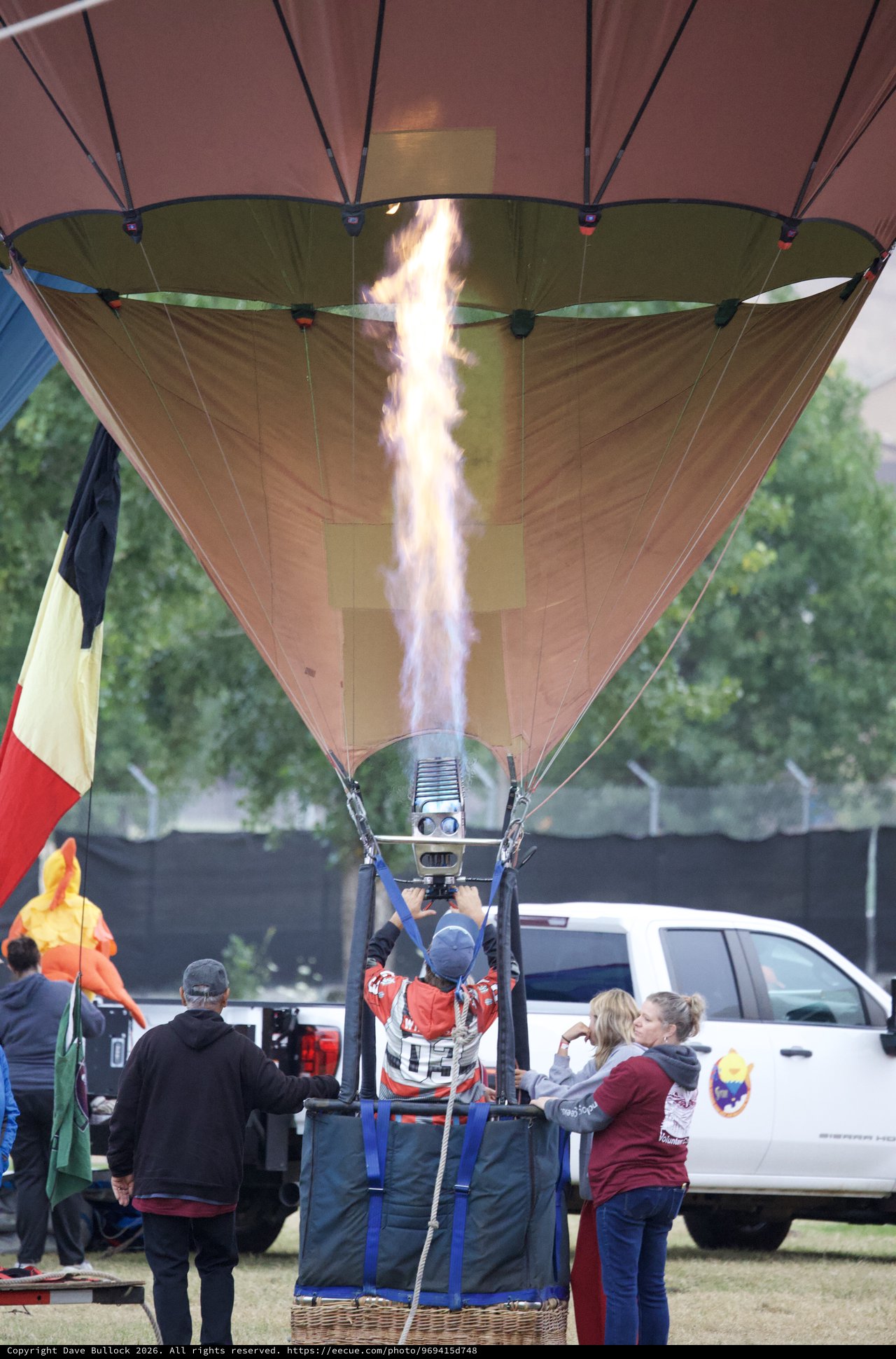 Fire and Flight: Hot Air Balloon Inflation at Festival