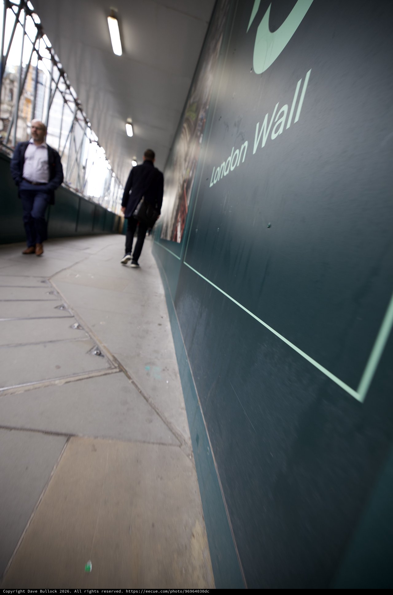 London Wall Tunnel Perspective with Pedestrians