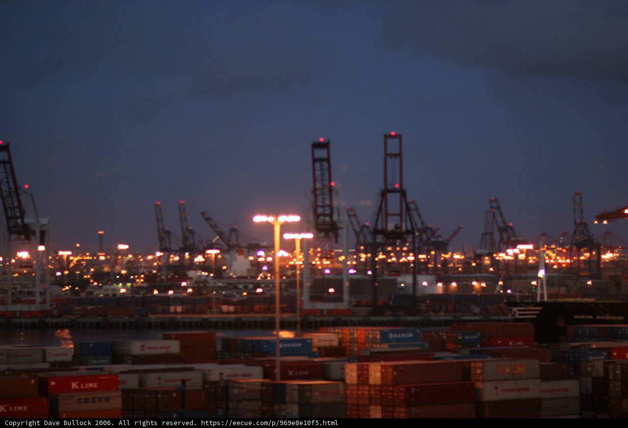 Dark Sky Over Urban Waterfront
