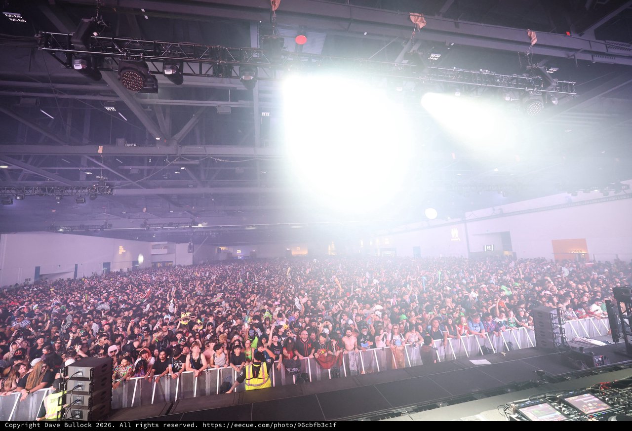 Massive Electronic Music Festival Crowd Fills Convention Hall