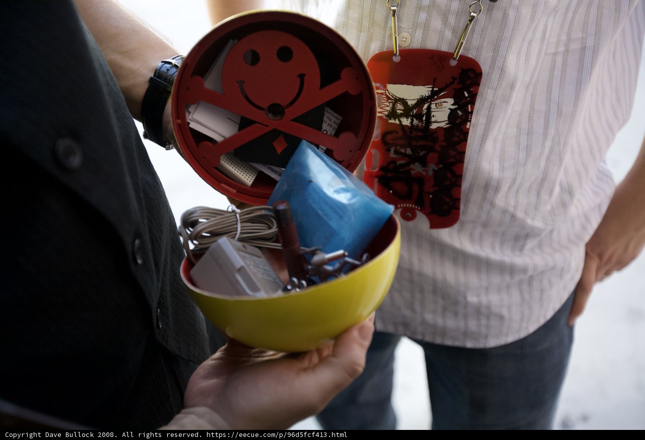 Colorful container in hand