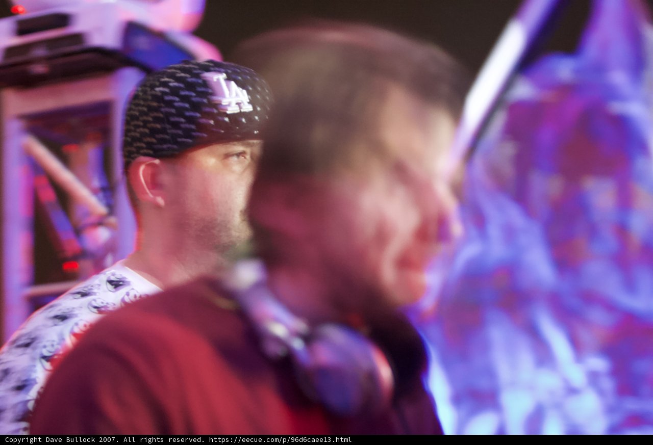 Blurry Purple Hat Man with Headphones
