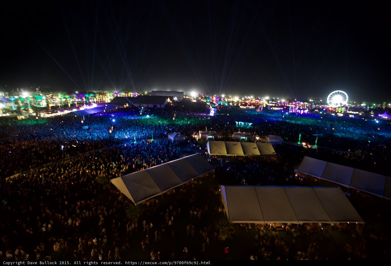 Nighttime Revelry at Coachella Music Festival