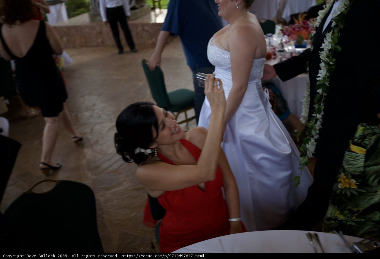 Melissa's Red Dress at the Wedding Ceremony