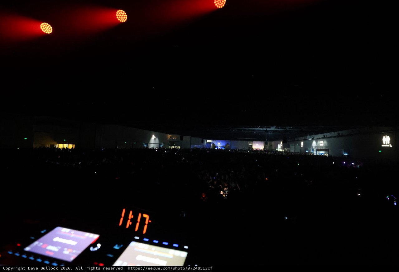 DJ Booth View Over Massive Wobbleland Festival Crowd