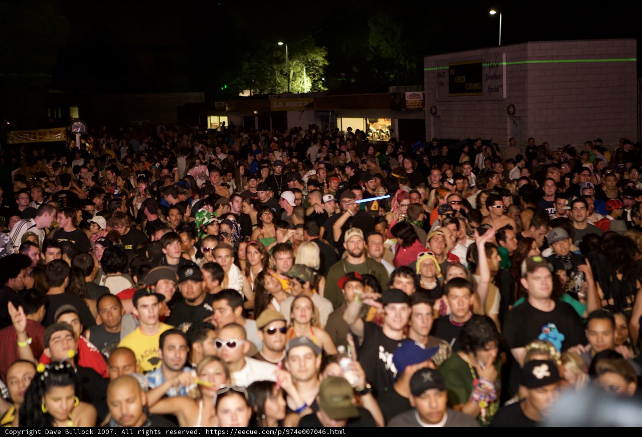 Nighttime Crowd at EDC Concert