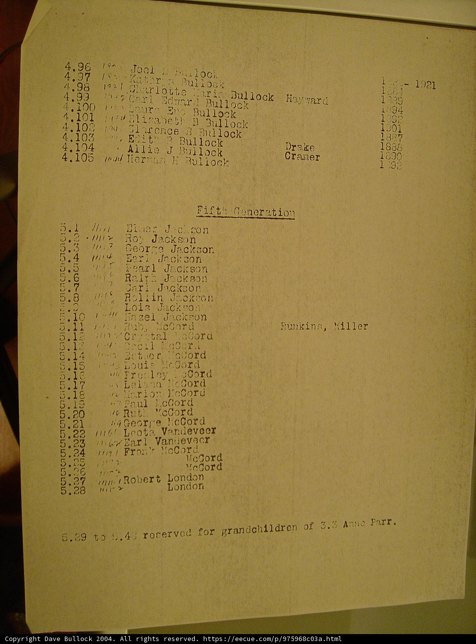 Number and Letter List