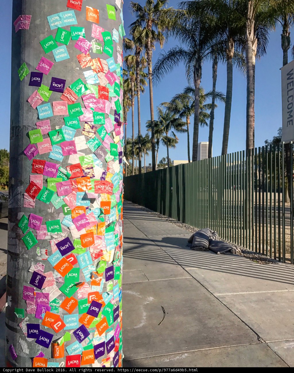 Colorful Sticker Pole at LACMA