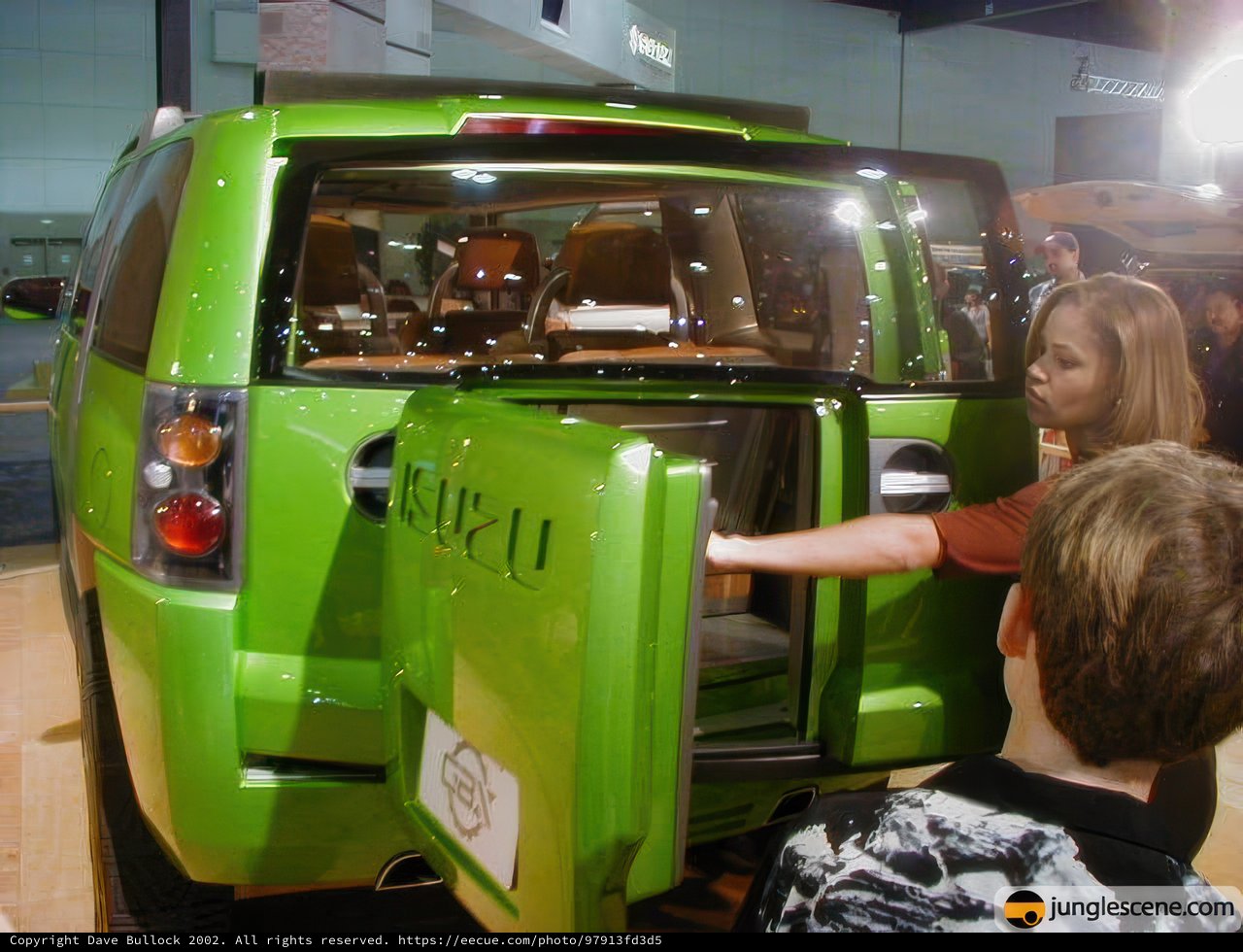 Green Car Door Opening