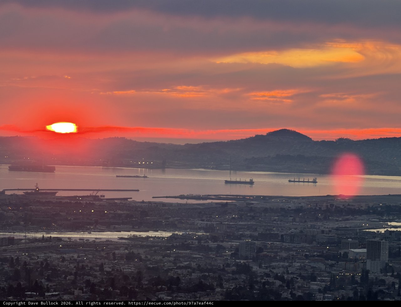 Sunset Over San Francisco Bay from East Bay Hills