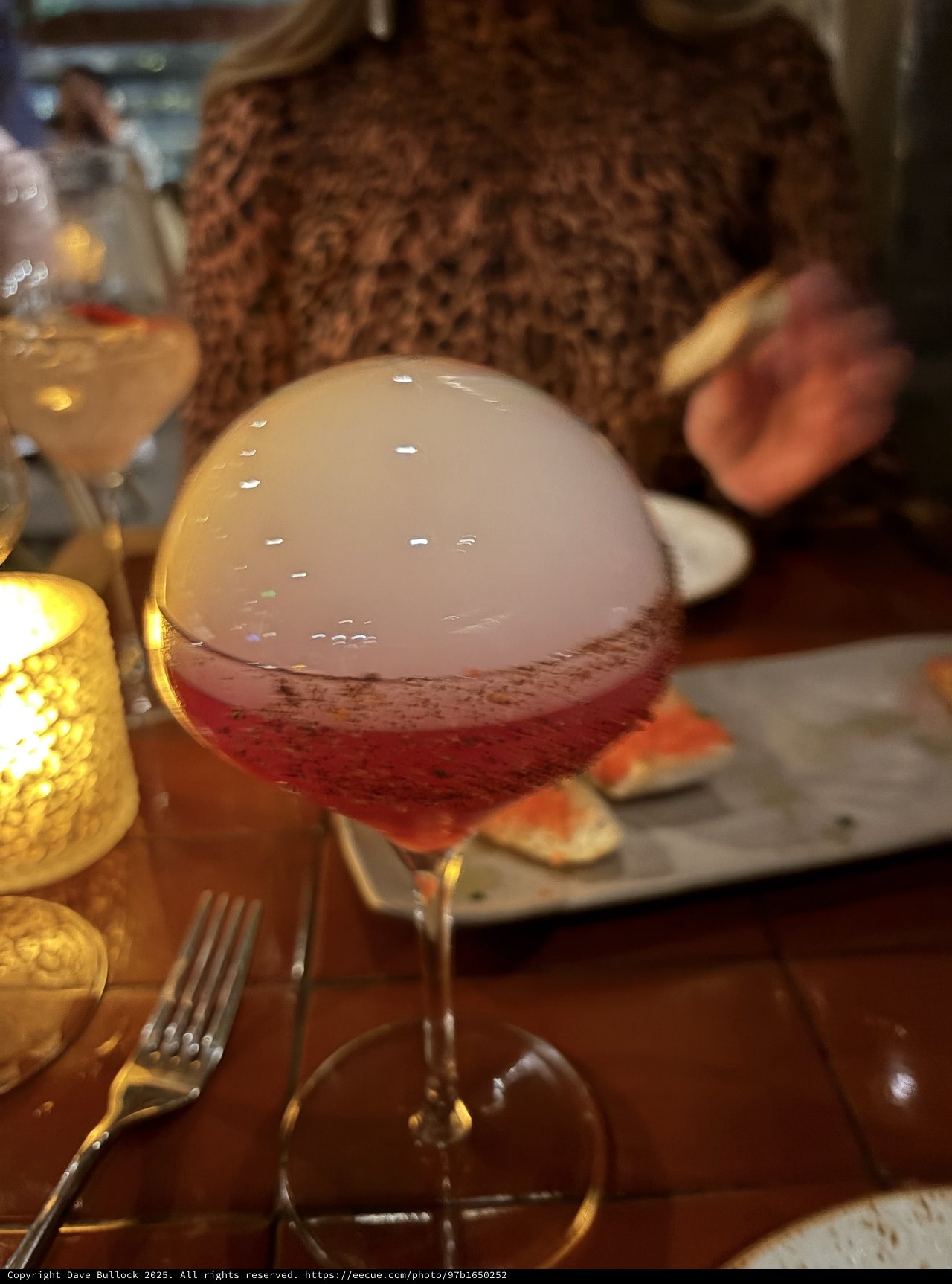 Elegant Cocktail Sphere with Dry Ice Effect