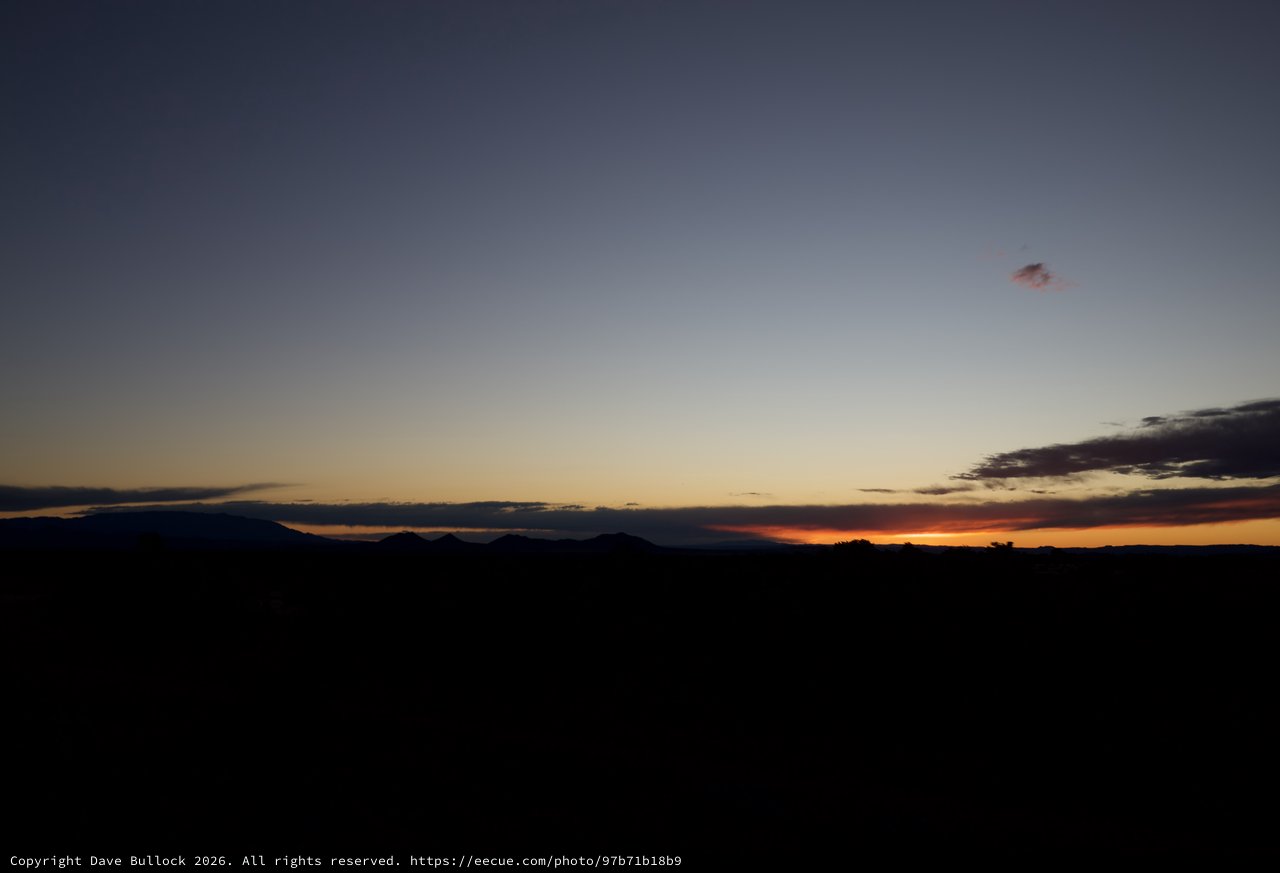 Desert Mountain Silhouette at Twilight
