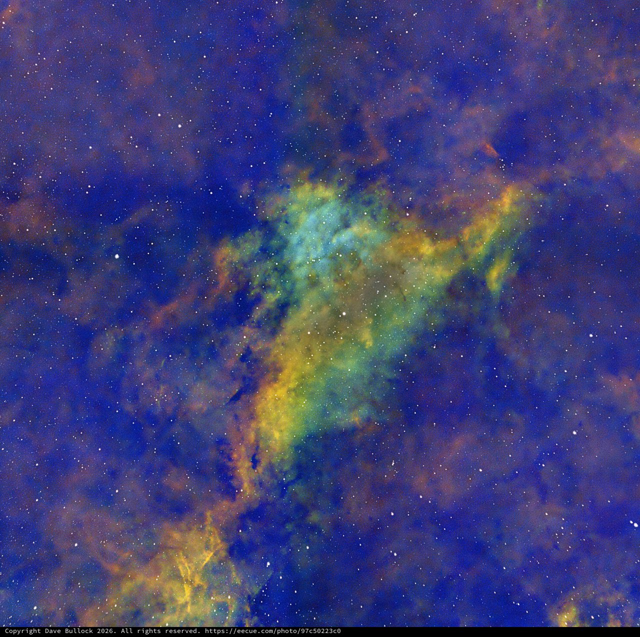 IC1318A Nebula in Cygnus - Narrowband SHO Palette