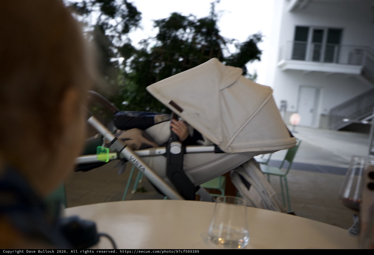 Outdoor Dining at Dusk in Urban Setting