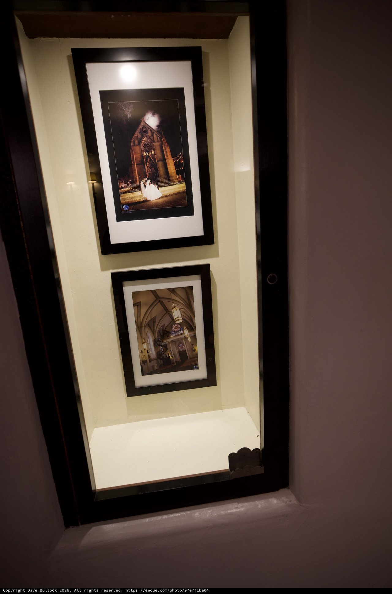 Recessed Gallery Display with Architectural Photography in Black Frame