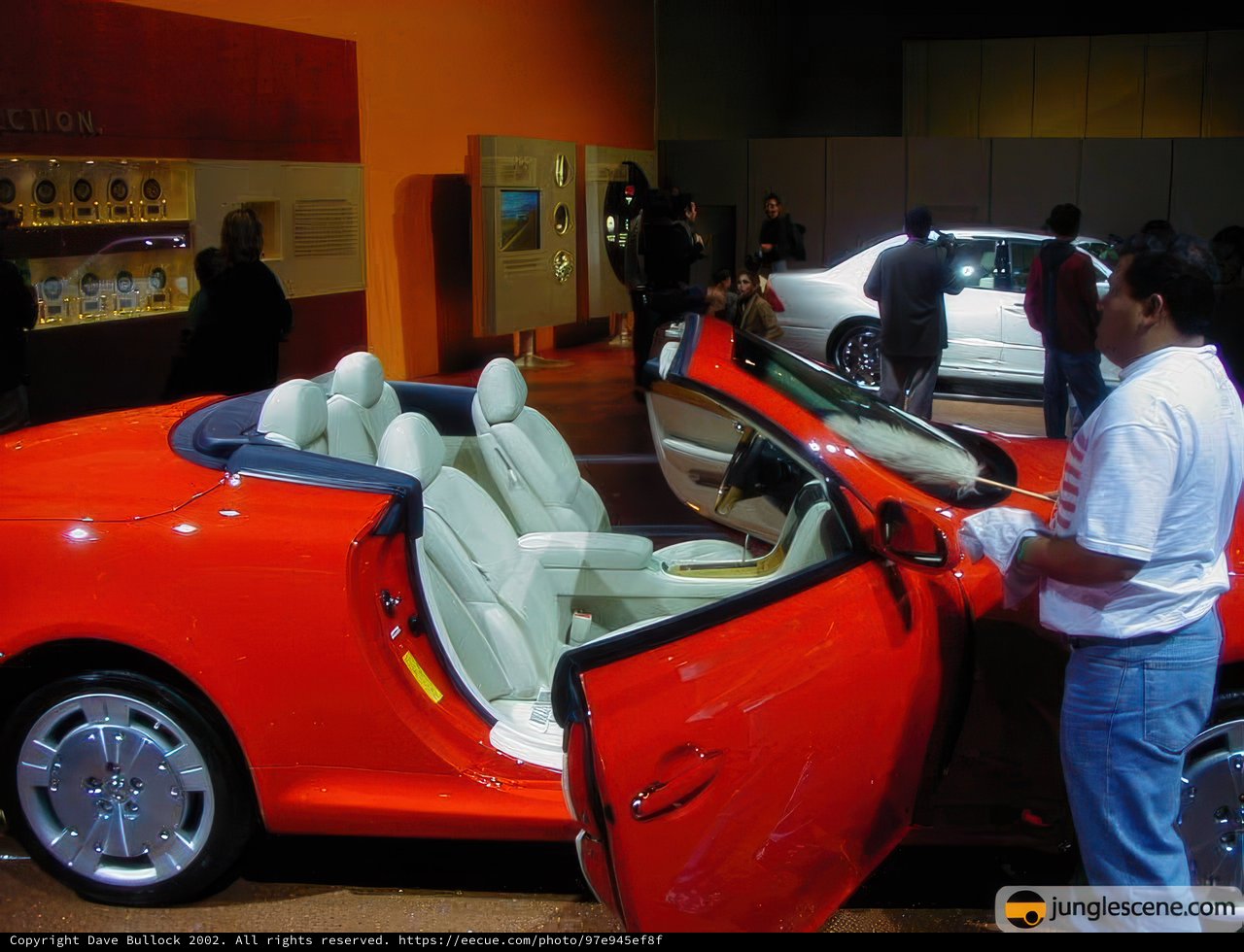 Red Convertible and Man at LA Auto Show
