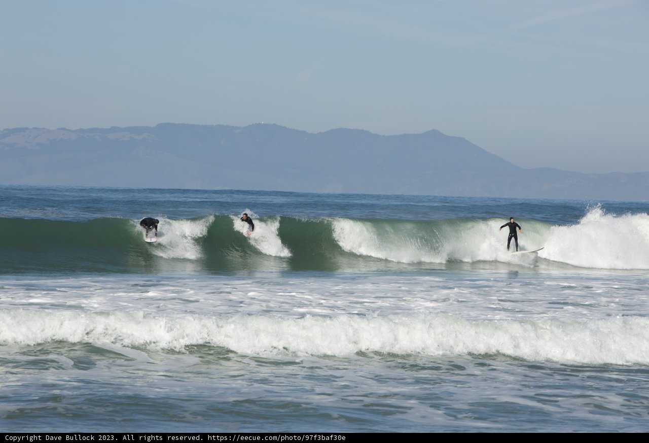 Dynamic Trio Surfing the Pacifica Waves