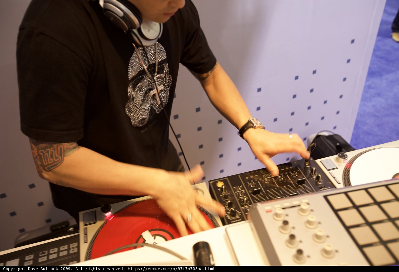 Black Shirt DJ Spins the Beats