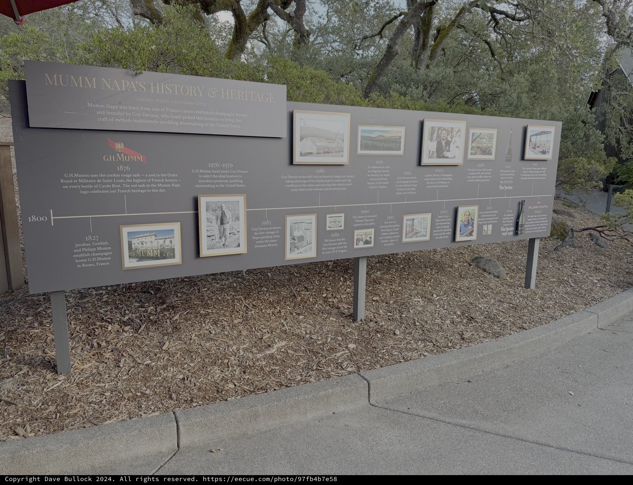 Mumm Napa Valley History Heritage Timeline Display