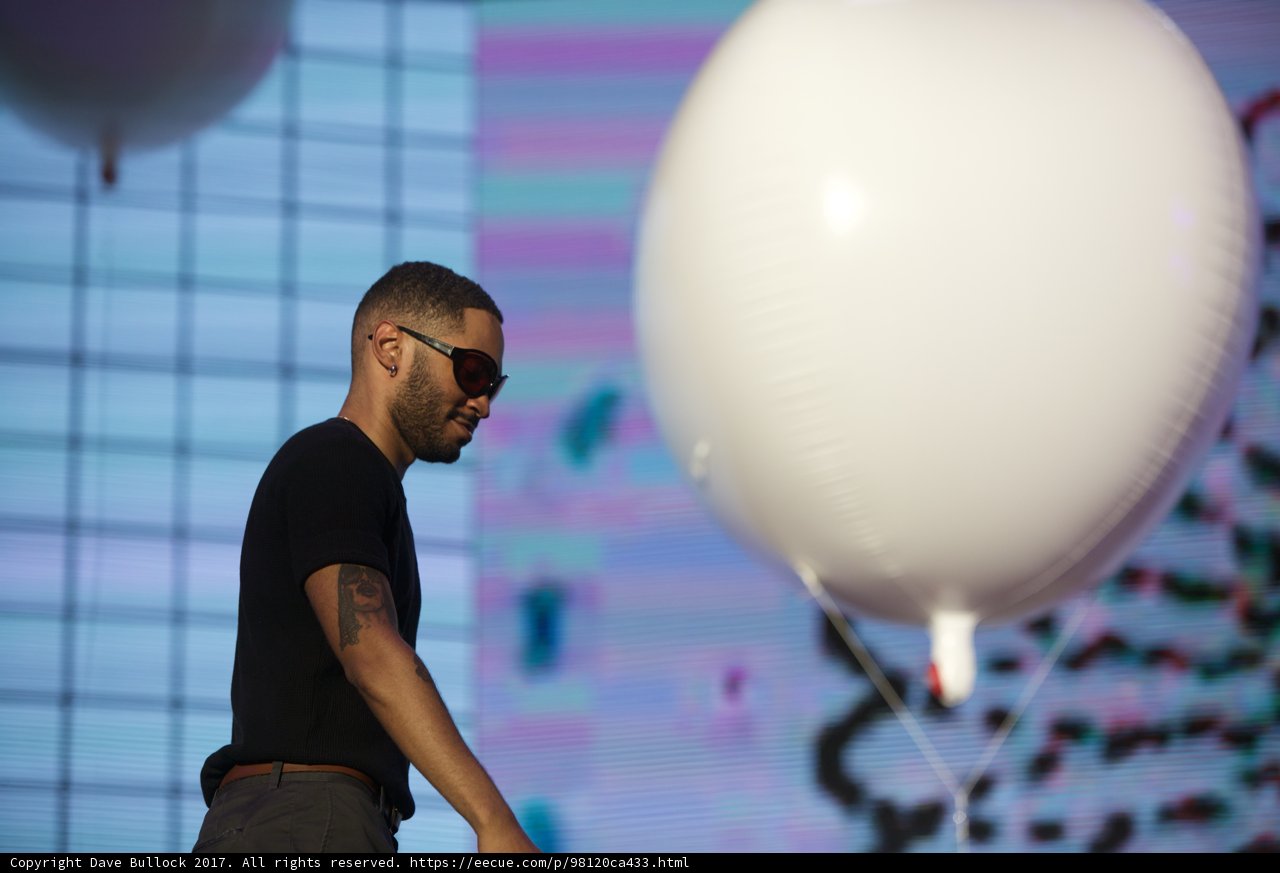 The Cool Kaytranada with a Huge White Sphere Balloon