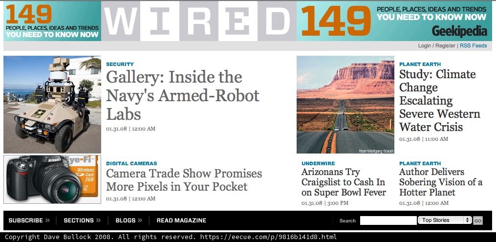 Wired Magazine's Website: An Electronic Journey