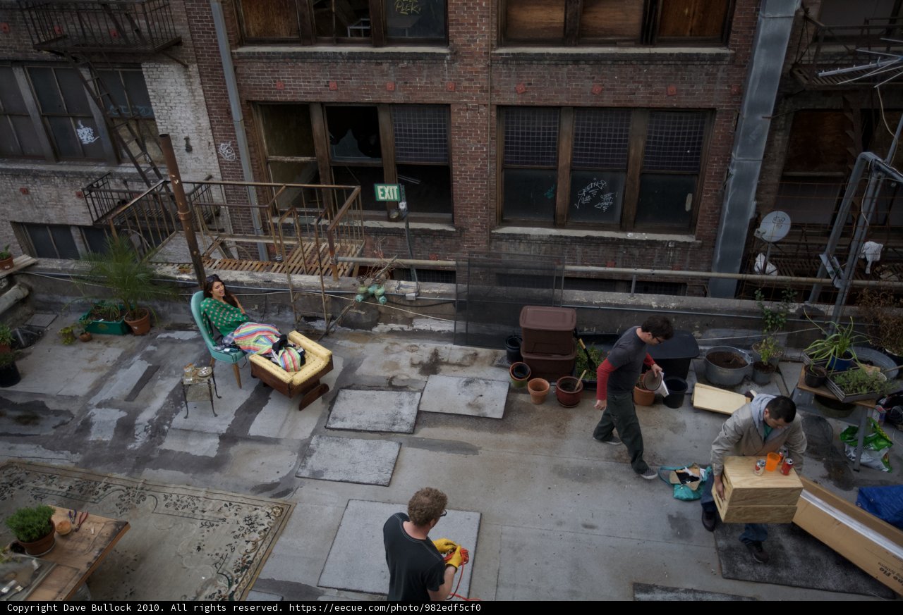 Gathering in the Courtyard