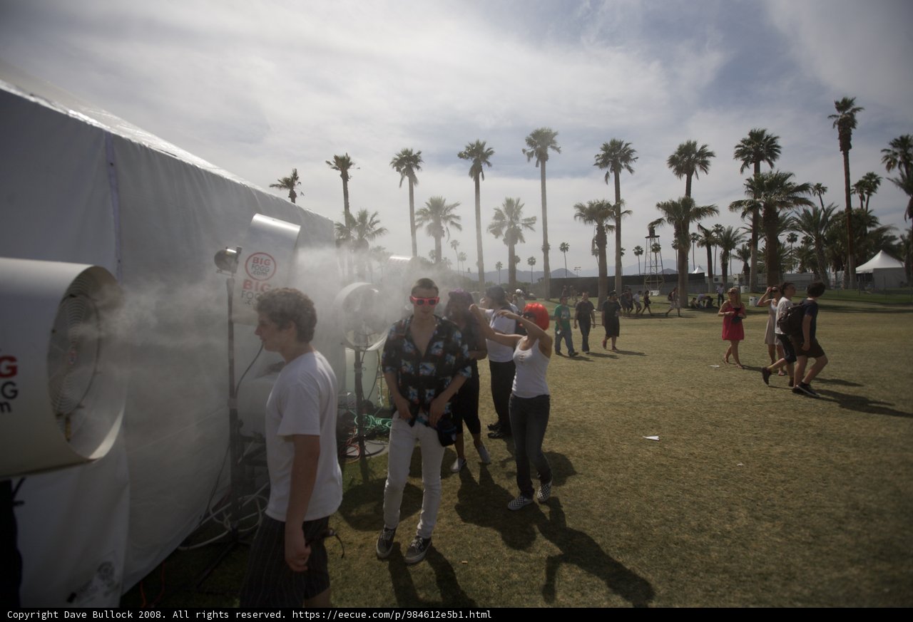 Michael Pitt Sprays the Crowd at Coachella