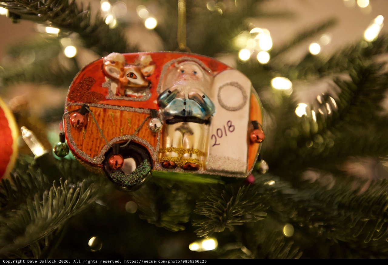 Festive 2018 Camper Trailer Christmas Ornament