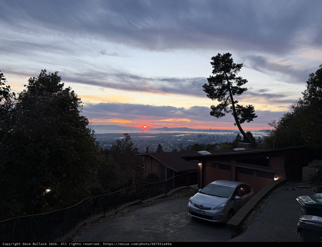 Sunset Over San Francisco Bay from Oakland Hills