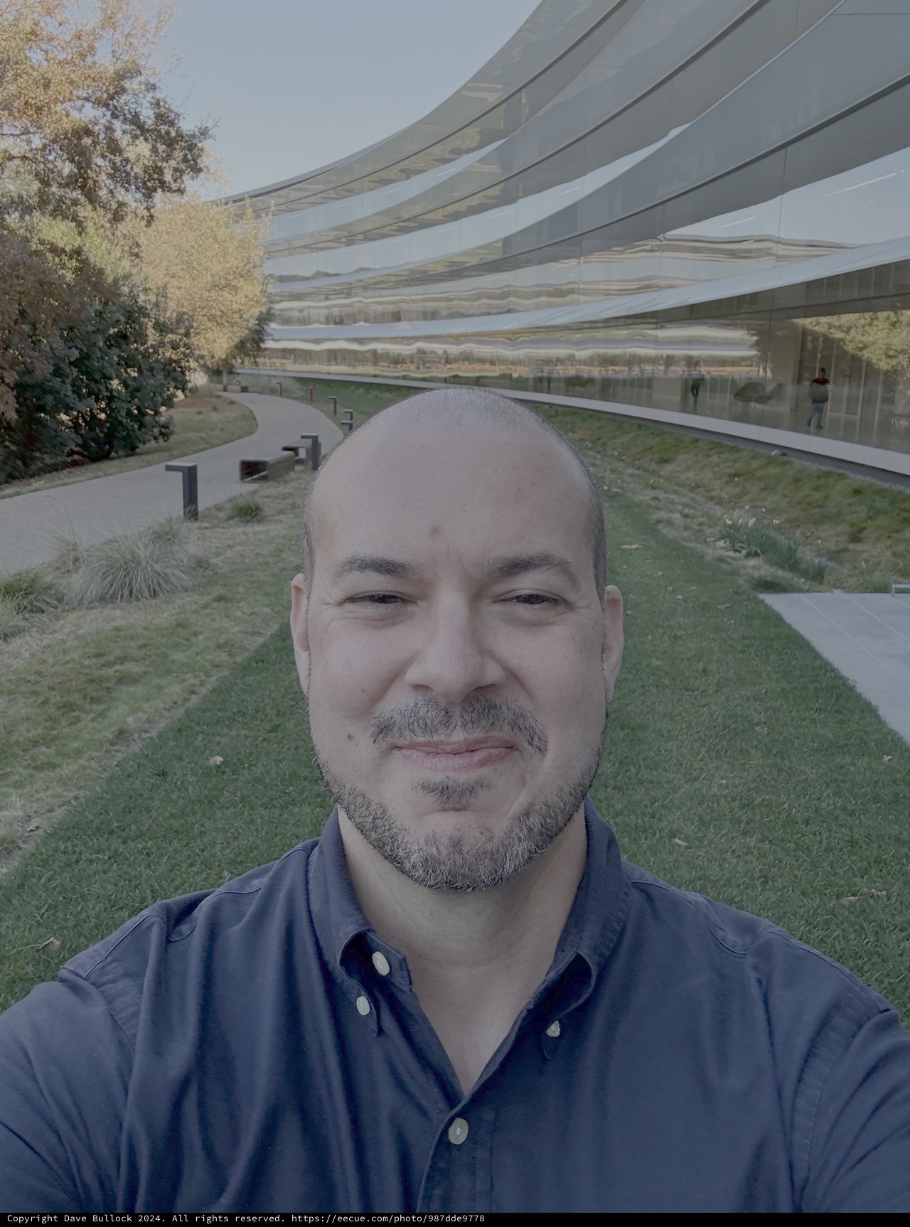 Self-Portrait at Modern Glass Architecture Building