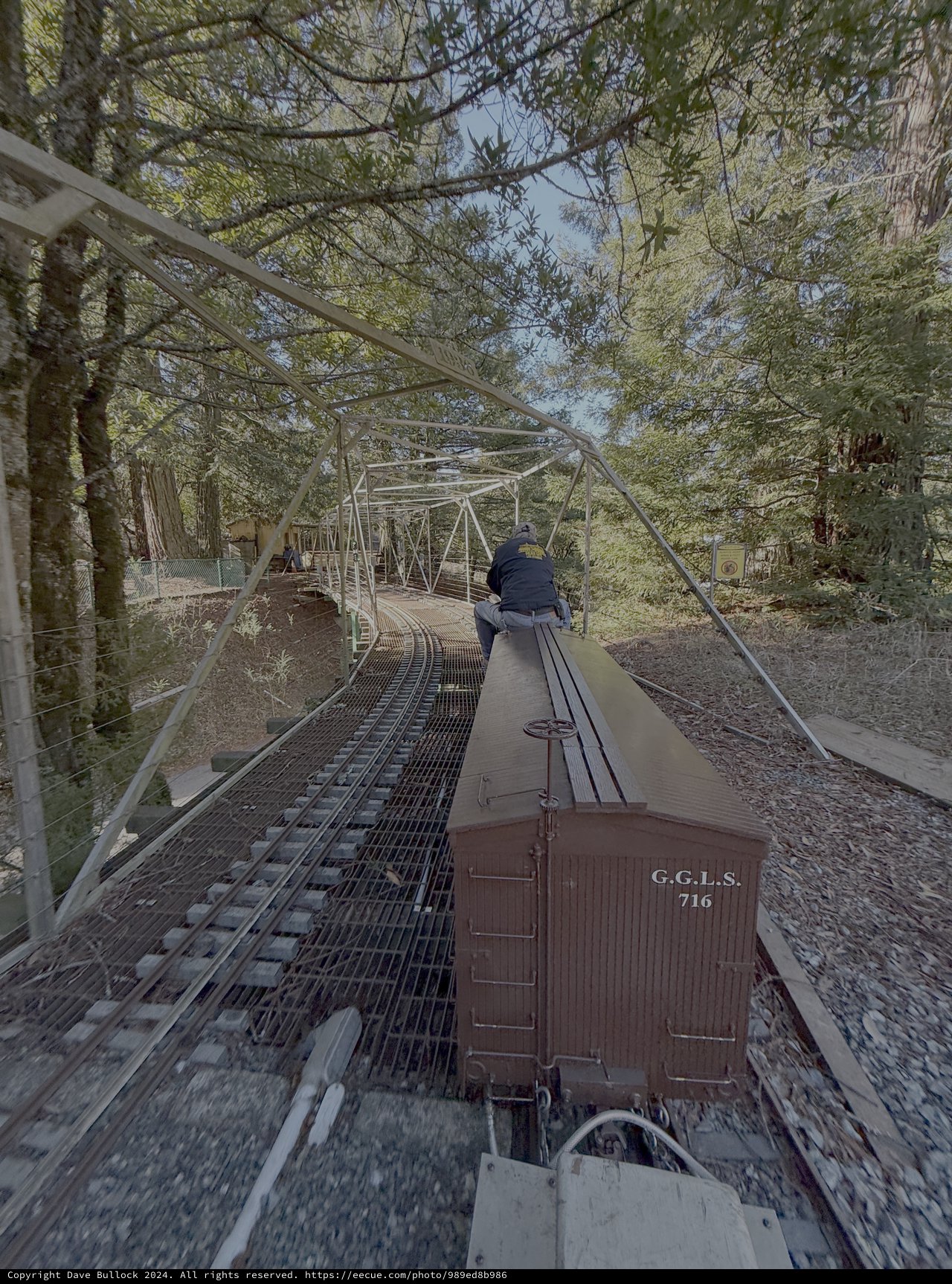 Vintage Train Crossing Historic Railroad Bridge