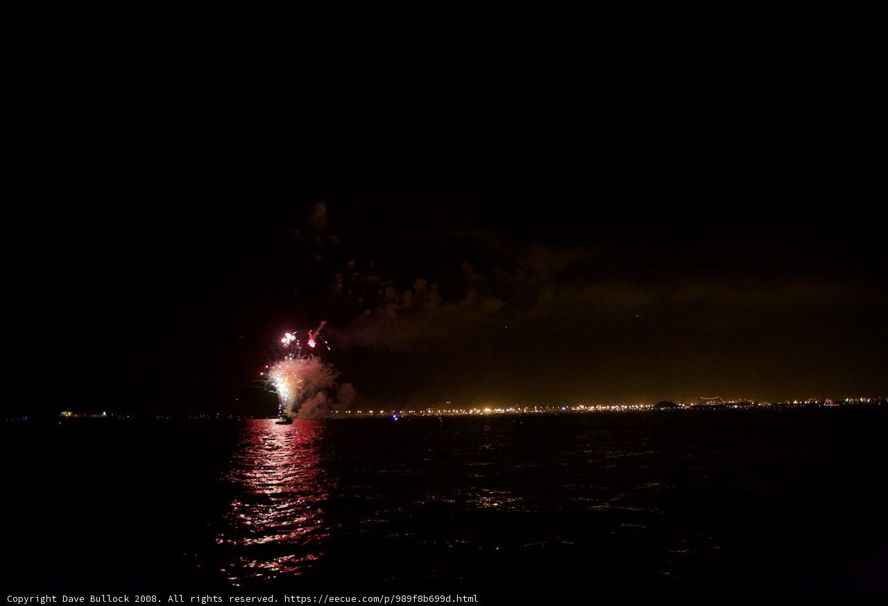 Spectacular Fireworks Display over the Water