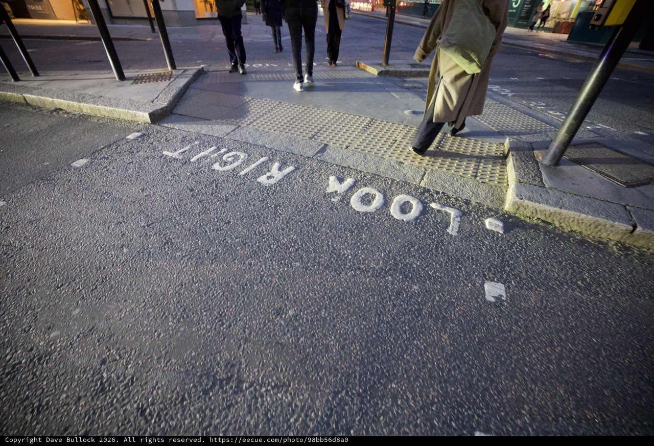 Look Right Pedestrian Warning on London Street