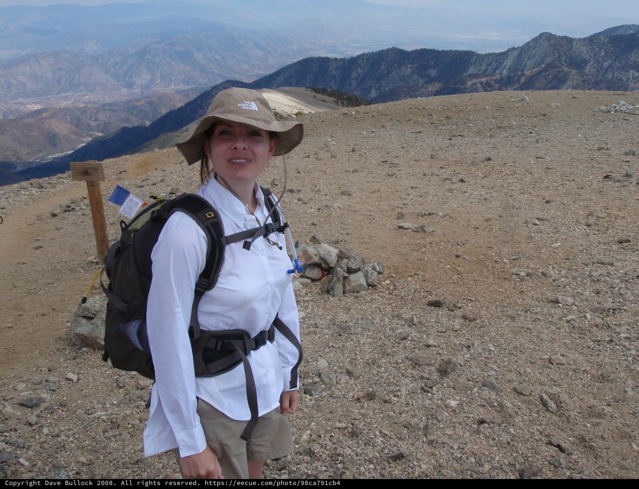 Hiker Conquers Mount Baldy Summit Ridge Trail