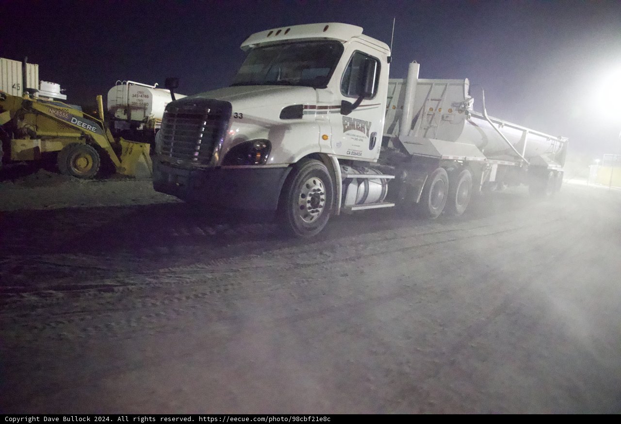 Midnight Mechanics: Gritty Power of an 18-Wheeler