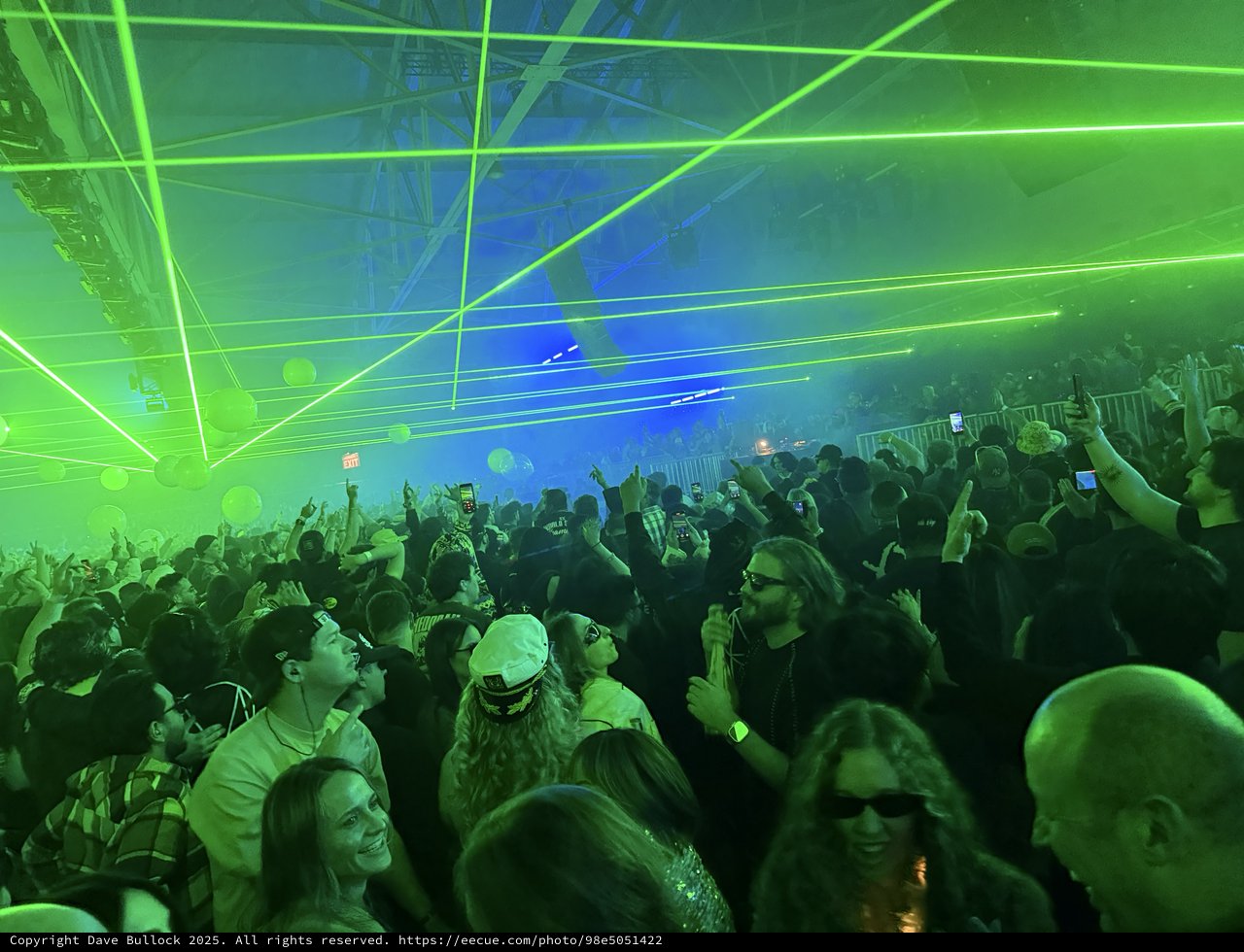 Laser Light Show Electrifies Packed Concert Crowd