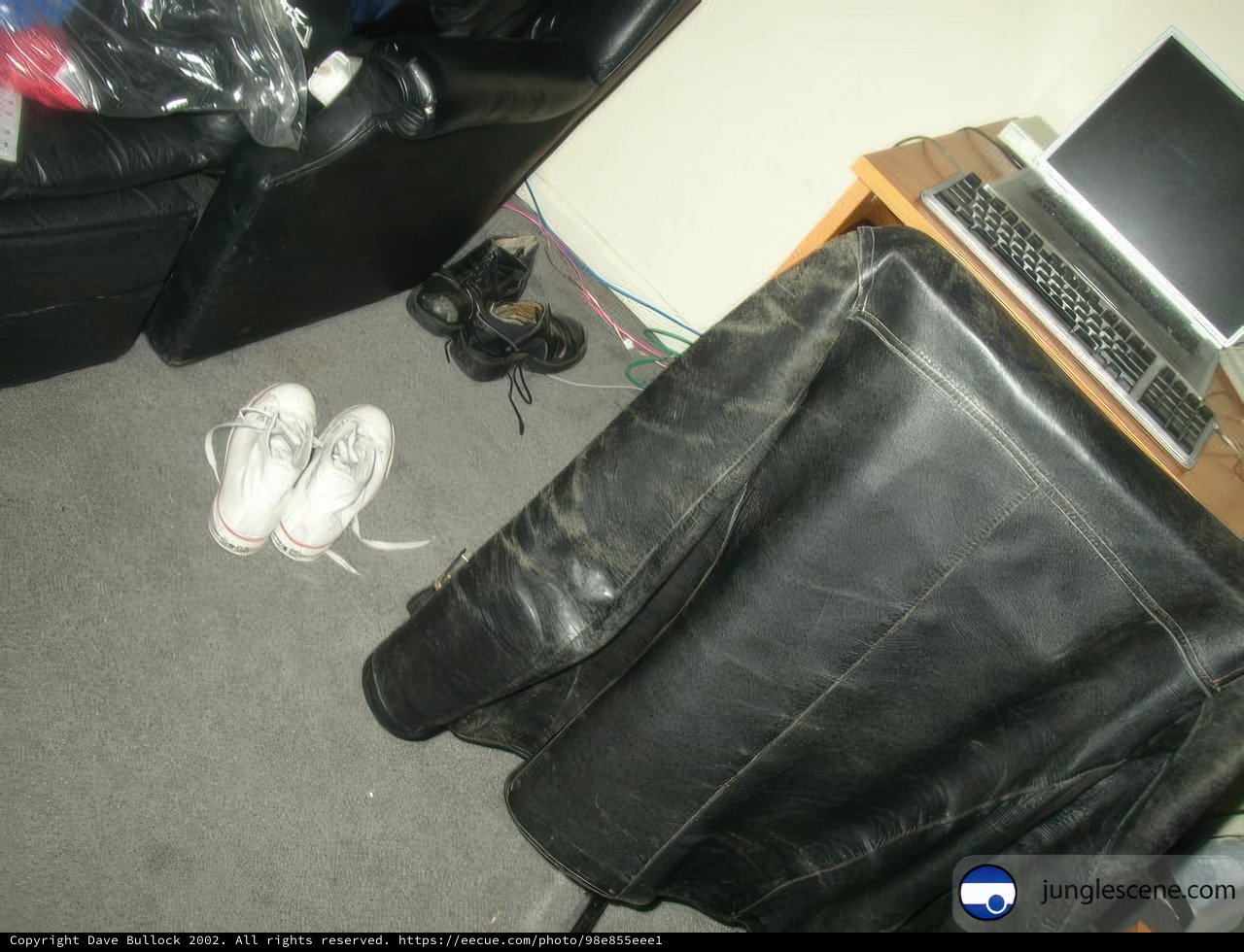 Leather Jacket and Sneakers